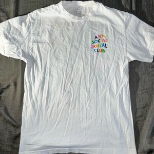 Anti Social Social Club White Tee with Multicolor Logo